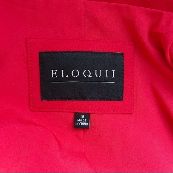 Eloquii Slit Sleeve Button Front Blazer in Red, Size 18 - Picture 4 of 13